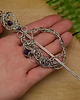 spinki i klamry do włosów Spinka do włosów broszka do szala ozdobna ametyst wire wrapping 4