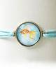 bransoletki ze szkła Bransoletka - Złota rybka - niebieska, sznurki 1