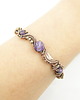 bransoletki wire wrapping Miedziana bransoleta mankietowa z ametystem 5