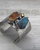 bransoletki wire wrapping Surowy labradoryt z bursztynem   - BRANSOLETA MANKIET - CUFF 1