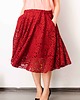 spódnice midi Czerwona spódnica maksi z koła koronkowa 1