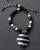 korale Czarno-biały oryginalny naszyjnik mix w stylu boho handmade prezent 5