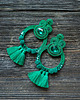 kolczyki soutache Zielone i duże i etniczne kolczyki 3