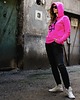 bluza z kapturem damska Bluza neonowa różowa damska Dream Religion 5