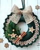 wianki bożonarodzeniowe Wianek świąteczny handmade ze sznurka 3