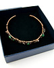 bransoletki wire wrapping Miedziana bransoleta mankietowa z agatami 8