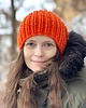 czapki damskie Czapka z merynosa 100%  neonowy pomarańcz 3