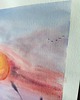 grafiki i ilustracje Obraz krajobraz pejzaż słońce zboże zachód akwarela w polu 21x30 7