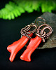 kolczyki wire wrapping Kolczyki wire wrapping z koralem 3