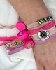 bransoletki na sznurku Różowa bransoletka z kryształem Swarovski 3