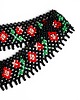kolie Naszyjnik folk z koralików czarny z czerwonym kwiatowym ornamentem 1