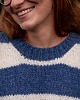 swetry damskie Sweter w paski, niebieski sweter, sweter ecru, sweter z alpaki 2