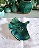 figurki i rzeźby Podstawka ceramiczna zielony liść 2