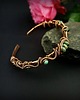 bransoletki wire wrapping Miedziana bransoleta mankietowa z turkusem afrykańskim 6