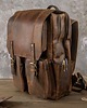 plecaki Brązowy Tornister Skórzany Vintage z Klapą na Laptopa 15" Belveder BL057 2