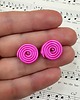 kolczyki soutache Różowe kolczyki minimalistyczne, lekkie, ręcznie robione 1