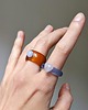 pierścionki - różne Pierścionek z kamienia naturalnego z sercem, kwarc różowy Chunky Jelly Ring 1