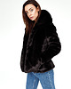 kurtki damskie Czarna Kurtka Futerko Damskie z Kołnierzem 1