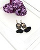 kolczyki soutache Czarno-złote kolczyki sutasz z kwiatami 4