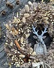 wianki bożonarodzeniowe Wianek naturalny świąteczny boho z traw złoto renifer figurka ceramiczna 2