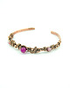 bransoletki wire wrapping Miedziana bransoleta mankietowa z agatami 5