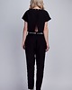 kombinezony damskie Kombinezon z paskiem, KB102 czarny 2