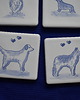 podkładki do kuchni Podkładki pod kubki kafelki psy kobaltowe 1