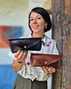 okulary damskie Pokrowiec na okulary etui brązowe ręcznie szyte 3