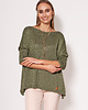 swetry damskie  Oversize'owy sweter - SWE040 zielony MKM 1