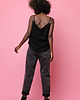 topy damskie Lniany czarny top damski NYMFA 2