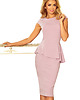 sukienki midi damskie 192-2 Elegancka sukienka MIDI z baskinką i rękawkiem - LILA 4