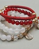bransoletki z kamieni naturalnych Red and white vol. 5/24.09.24/ -  set 3