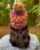 czapki damskie Czapka Handmade Happy Tęcza Fiolet 1