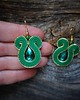 kolczyki soutache Małe zielone kolczyki soutache 4