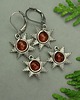 kolczyki wire wrapping Małe kolczyki słoneczka czerwony karneol wire wrapping 3