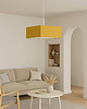 lampy wiszące Czerwona lampa wisząca do salonu BOGOTA z abażurem 40x40 cm 1