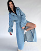 płaszcze damskie Trencz maxi oversize denim light blue 8
