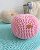 pufy do siedzenia Pufa różowa bawełniana okrągła handmade 5