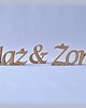 dodatki ślubne Napis z drewna Żona & Mąż, stojący, dekoracje ślubne 1