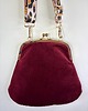 torebki mini Torebka bordowa velvet złota 3