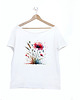 t-shirt damskie Maki kłosy Biały Oversize 1