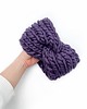 opaski do włosów Fioletowa opaska turban z grubej wełny peruwiańskiej 3
