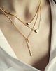 złote naszyjniki 16k Gold Plated Vertical Bar Necklace 2