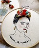 Ozdoby na ścianę Obrazek Frida Kahlo  ręcznie haftowana dekoracja ścienna 2