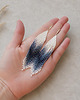 kolczyki chwosty Kolczyki z koralików z frędzlami w kolorach granatu i bieli 3