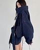 kurtki damskie Krótka kurtka bomber collar denim dark blue 2