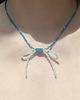 chokery Choker z turkusem kokardka 2