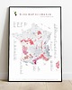 plakaty WINO Francja regiony winiarskie plakat mapa 1