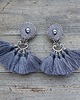 kolczyki soutache Boho Love- kolczyki soutache z chwostami- szare 1