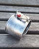 bransoletki wire wrapping Krzemień pasiasty i koral  - bransoletka regulowana 1